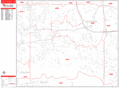 Eden Prairie Wall Map Zip Code Red Line Style 2024